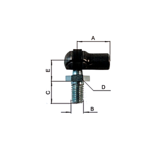 Winkelköpfe (Stahl) für Gasfedern, Gasdruckfedern (B) M5 / (F) M6 / (A) 19 mm / SW8
