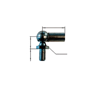 Winkelköpfe (Stahl) für Gasfedern, Gasdruckfedern (B) M5 / (F) M5 / (A) 22 mm / SW7