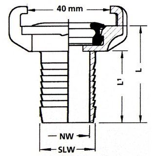 Wasserschlaucharmatur mit Schlauchstutzen 1/2, 13 mm, MS