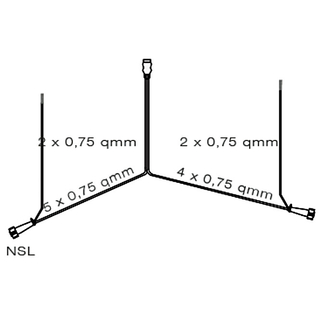 Kabelsatz 5 m lg. mit PVC-Stecker, 7-polig mit Abgang für DC Anschl.